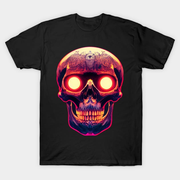 Pumpkin Skull Halloween T-Shirt by MZeeDesigns